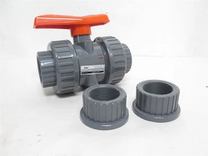 242669 New-No Box; FNW FNW340NV PVC Full Port True-Union Ball Valve; 1-1/2" - Picture 1 of 6