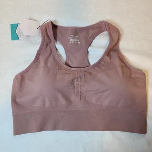 Healthyoga Exercise Women's Sport Bra XXL Rose Pale Removable Padding NWT - Picture 1 of 6