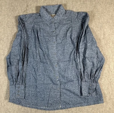 Camisa Frontier Classics Para Hombre Grande? Cuello Banda Azul Western Cowboy Abuelo Foto 1 de 4