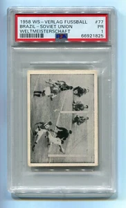 1958 WS-Verlag Fussball 77 Pele Garrincha Lev Jascin Yashin PSA 1 Rookie RC WC - Picture 1 of 2