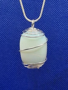 Pendente OPALITE collana con quarzo opalino spiral rame bagnato argento ciondolo - Imagen 1 de 7