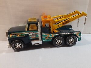 Vintage Nylint Wrecker Tow And Recovery Truck Green Steel Pressed Toys USA READ