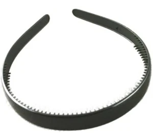Black Plastic Alice Hair Band Headband 1.5cm (0.6") Wide Girls Hair Accessory UK - Picture 1 of 1