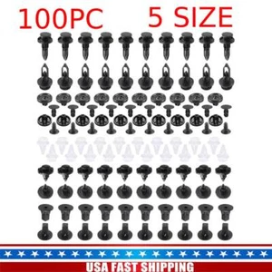 100X Car Body Fastener Plastic Trim Clips Push Rivets Auto Panel Fender Retainer - Picture 1 of 10