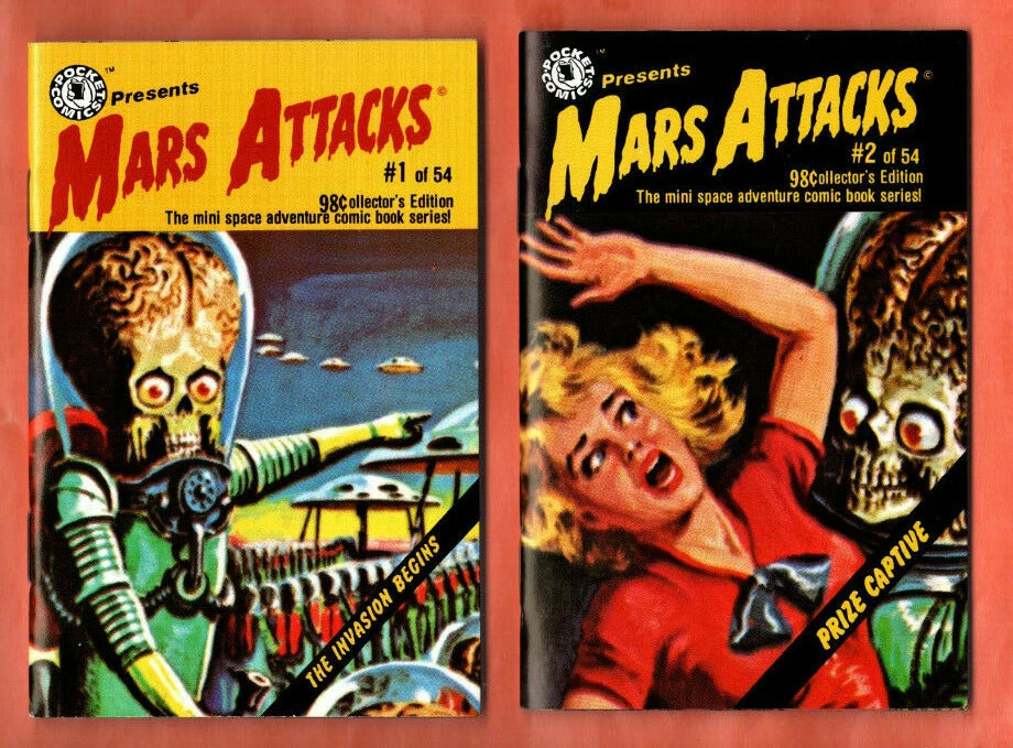 1988 Mars Attacks Mini Comics #1- #2 basierend auf klassischen Topps 1962 Karten B - Bild 1 von 1