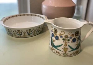 2 Piece Set Kurt Hammer Pitcher & Baking Dish Bavaria Germany Flammen Feuerfest - Picture 1 of 16