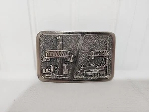 Vintage Reedrill Texoma Oil Field Derrick Rig Bohren Gürtelschnalle USA Silber - Bild 1 von 2