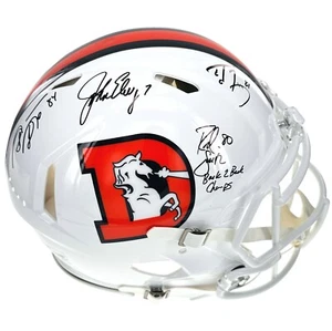 Denver Broncos Signed John Elway Shannon Sharpe Ed McCaffrey Rod Smith Helmet - Picture 1 of 8