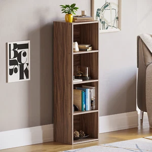 Librería Oxford 4 niveles cubo estante exhibición de almacenamiento soporte de madera muebles nogal - Imagen 1 de 7
