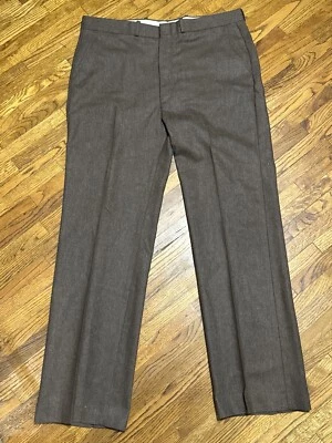 70s Vintage Farah High Rise Flare Pants 36/32 Brown Wool Made In USA - Image 1 of 4