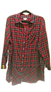 Camisa J Jill Manga Larga Cuadros Para Mujer 2X Botones Bolsillo Frontal - Imagen 1 de 10