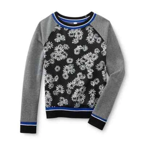 Route 66 Girl's Chiffon-Front Floral Sweatshirt Size 6-6X Small, 7-8 Medium - Picture 1 of 1
