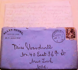 US LETTER FROM ALLYN HOUSE HARTFORD CONN "WILL"(WM B GLOVER)H/R CONN PICTORIAL
