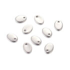 500x 304 Stainless Steel Mini Dog Tag Pendants Stamping Blanks Oval Charms 7x5mm