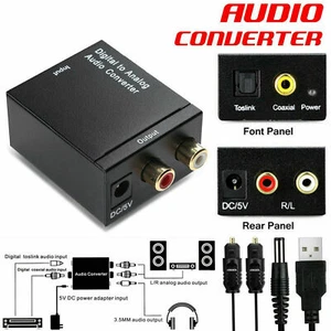 Digital DAC Optical Toslink SPDIF to Analog L/R RCA Audio Converter Adapter KD - Picture 1 of 7