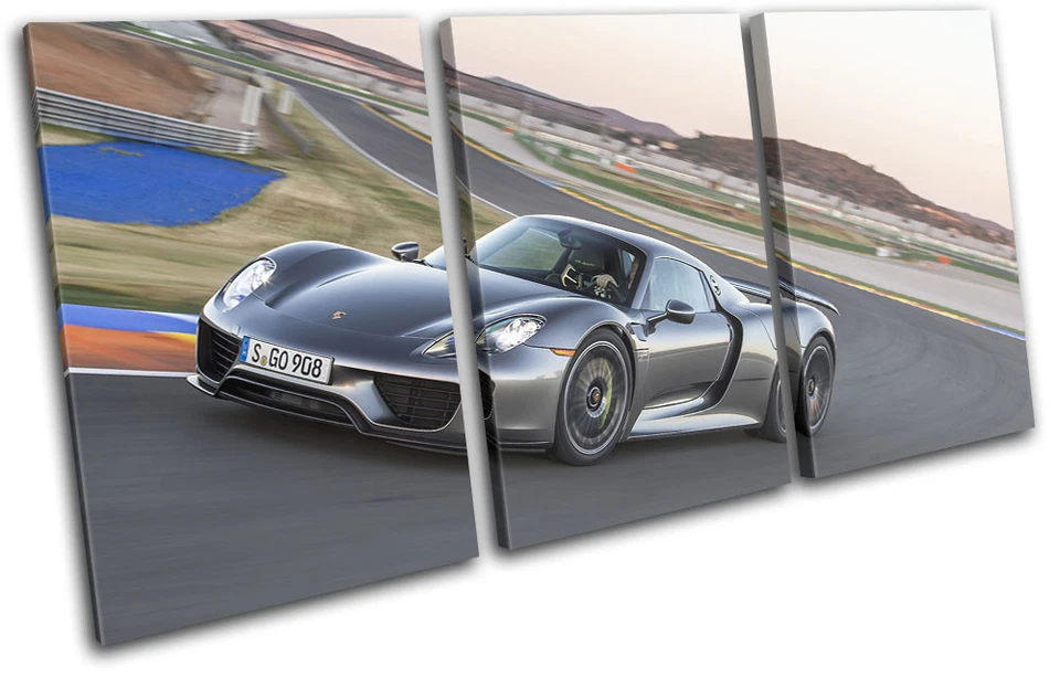 Porsche 918 экзотический гибридный суперкар автомобили TREBLE ХОЛСТ настенное искусство картина печати - Изображение 1 из 1
