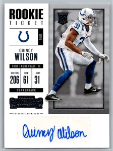Quincy Wilson 2017 Panini Contenders Rookie Ticket Auto #111 Indianapolis Colts - Picture 1 of 2