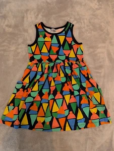 Hanna Andersson Sleeveless Tank Dress Ice Cream Cone Print Multi Color Size 5 - Picture 1 of 5