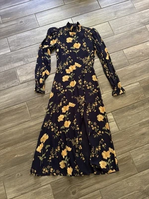 Reformation Stevi Floral Midi Dress Size 2 Viscose Long Sleeve Anthropologie NWT - Image 1 of 4