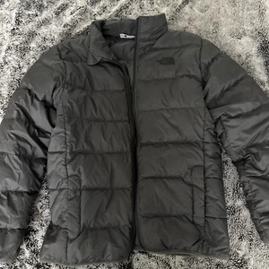 The North Face Jacket Boys Large Black 550 Down Puffer Andes Full Zip Hiking Ski - Picture 1 of 3