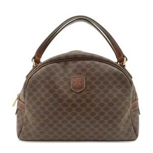 Authentic CELINE Macadam PVC Leather Hand Bag Brown Gold HDW Used F/S - Picture 1 of 24