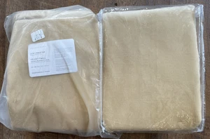 New Pottery Barn Velvet Twill Blackout Drapes 50" x 108" ~Gold~ Set of 2 - Picture 1 of 2