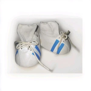 Cabbage Patch Niños Muñecas CPK Tenis Zapatos BLANCO Azul Rayas Tenis Mi Hijo - Imagen 1 de 7