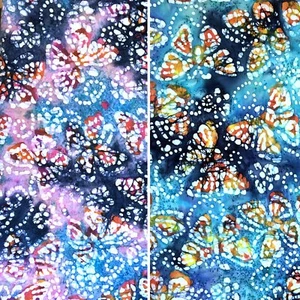 Butterfly Design 100% Cotton Batik Fabric Featuring Butterflies - 112cm - Metres - Picture 1 of 3