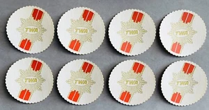 TWA Airlines - Thick Paper Coasters - package of 8 - Royal Ambassador - Imagen 1 de 2