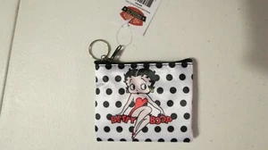 Betty Boop Black & White Polka Dot Coin Purse w/key Ring "A must have item" - Picture 1 of 4