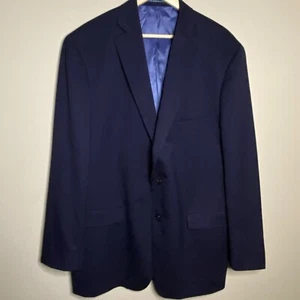 Hart Schaffner Marx Chicago Fit Sport Coat Blazer Men 48L Blue Single Breasted - Picture 1 of 11