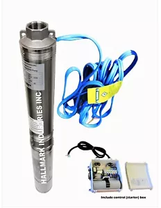 Tauchpumpe, Tiefbrunnen, 4"", 3 PS/230V, 625"", alle S.S. Hallmark Industries - Bild 1 von 9