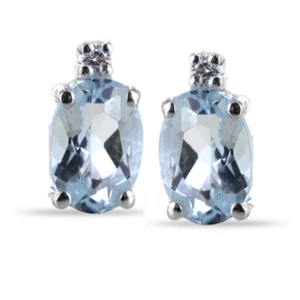 Orecchini lobo in oro bianco 18 kt con Acqua Marina e Diamanti Davite & Delucchi - Foto 1 di 8