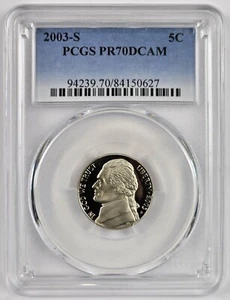 2003 S PROOF JEFFERSON NICKEL *** PCGS PR 70 DCAM - Picture 1 of 2