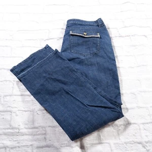 Lee Slender Secret Mid Rise Bootcut Dark Wash womens Blue Jeans Sz 16W - Picture 1 of 12