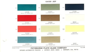 1966 1967 1968 KAISER JEEP CJ JEEPSTER COMMANDO GLADIATOR PAINT CHIPS (PPG) - Bild 1 von 2