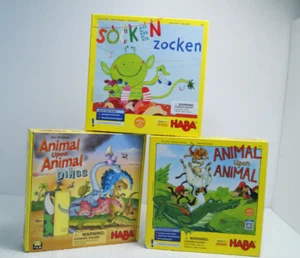 3 Juegos HABA Animal Upon Animal + Dino + Calcetines Zocken Sock Monster LEER - Imagen 1 de 19