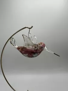 Glass Hummingbird Ornament 6” L - Picture 1 of 12