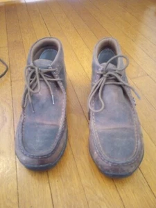VERY NICE Justin Steel Toe Non Slip Brown Work Boots Lace Up Ankle 235 Mens 11M - Picture 1 of 6