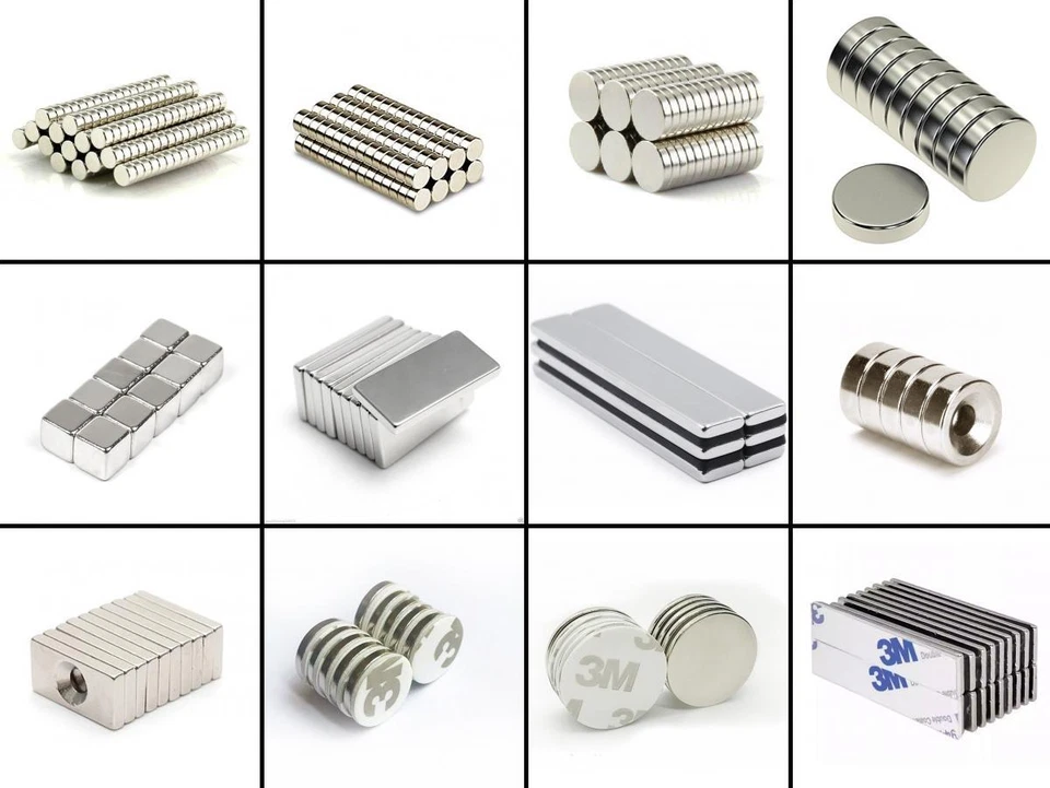 N52 Neodym Supermagnet Scheibenmagnete Starke Magnete Bohrung Schaumkleber - Bild 1 von 1