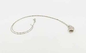 COLLANA CAMPANELLA FULL ZIRCONATA BIANCO IN ARGENTO 925 RODIATO IN ORO 18KT - Foto 1 di 3