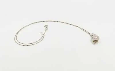 COLLANA CAMPANELLA FULL ZIRCONATA BIANCO IN ARGENTO 925 RODIATO IN ORO 18KT - Immagine 1 di 3