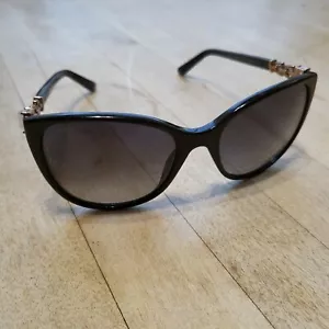 Bvlgari black Mvsa polarized sunglasses women 8145-b cat eyed y2k retro - Picture 1 of 9