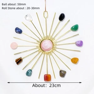 Cristales naturales piedra cruda racimo sol flor pared decoración arte colgante de pared - Imagen 1 de 12