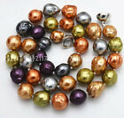 Collier perle baroque naturel 10-12 mm mer du Sud véritable coloré fermoir magnétique