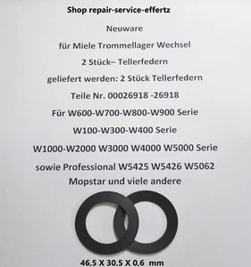 für Miele Lagersatz Tellerfedern 4 Stück 24/7 2 x Wellendichtring 35x76x10/14 - Bild 1 von 3