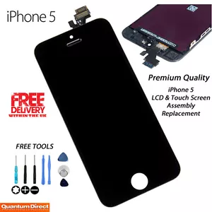 BLACK iPhone 5 A1429 Retina LCD Replacement & Digitiser Touch Screen Grade *AAA* - Picture 1 of 7