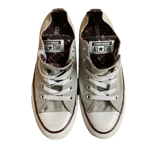 Scarpe sneakers Converse All Star doppia lingua donna taglia 7 grigio a quadri