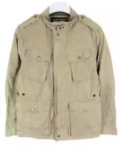 Woolrich Jacket Men M Zipper Half Lined Stand Collar Beige - Picture 1 of 8