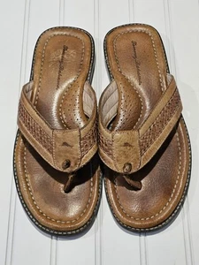 Tommy Bahama Sandalen "Anchors Away" Herren 10 kastanienbraun Leder Flip Flop - Bild 1 von 8